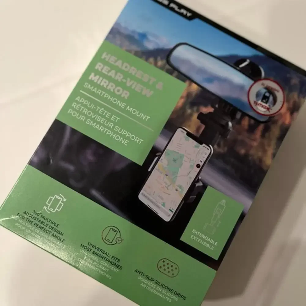 Smartphone Mount for Headrest or Rear-View Mirror 360 Degree Adjustable -new/e/x